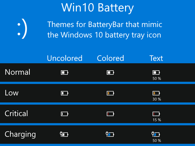Win10 Battery Theme For Batterybar Pro By Bendavidson90 On Deviantart