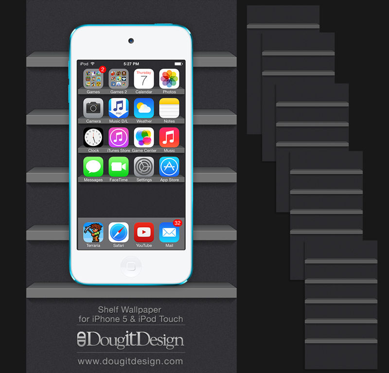 Shelf Wallpaper For Iphone Ios7 Dark Theme By Dougitdesign On Deviantart