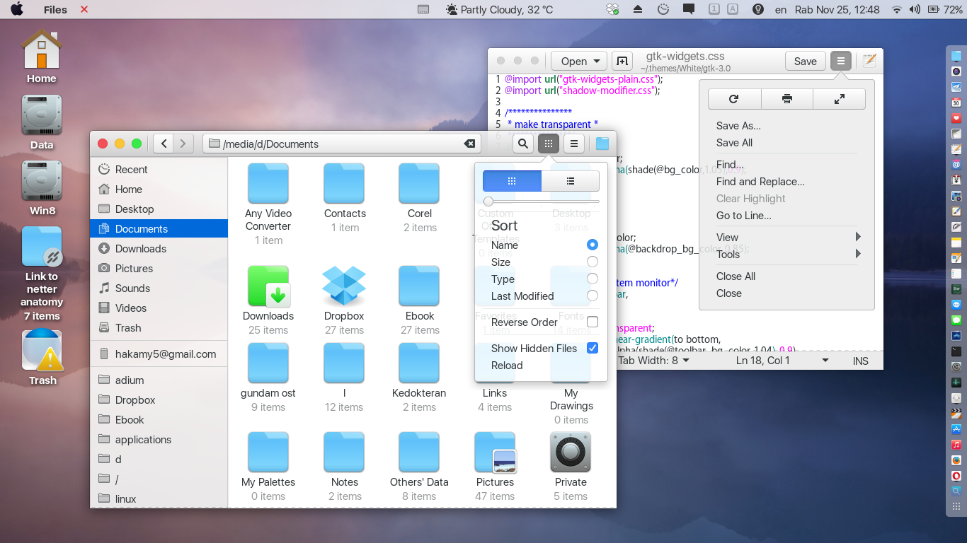 White: GNOME 3.18 Theme