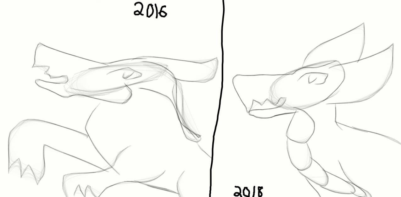 old vs. new drawings #1 by wolfanimations101 on DeviantArt