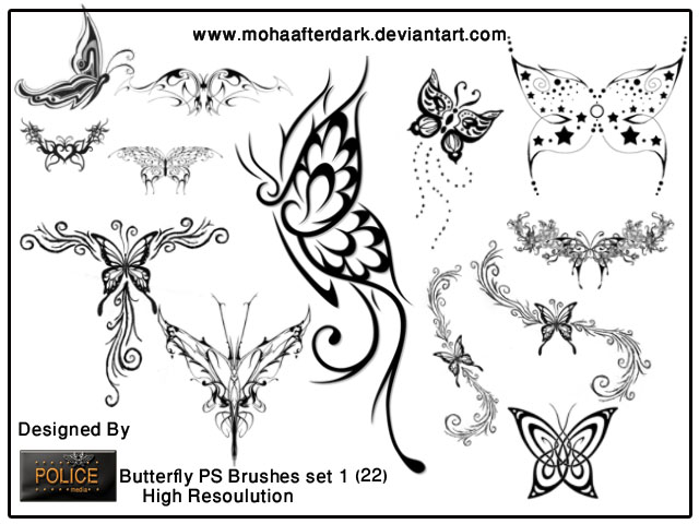 butterfly  brushes set1