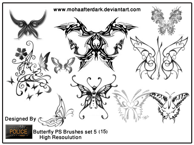 butterfly brushes set5