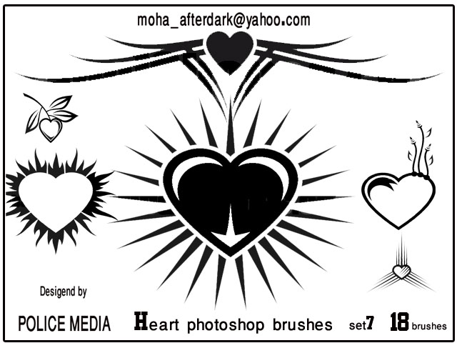 Heart brushes set7