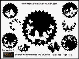 Sticker with butterflies