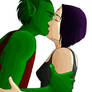 Beast Boy and Raven Embrace