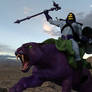 Skeletor riding on Panthor vid