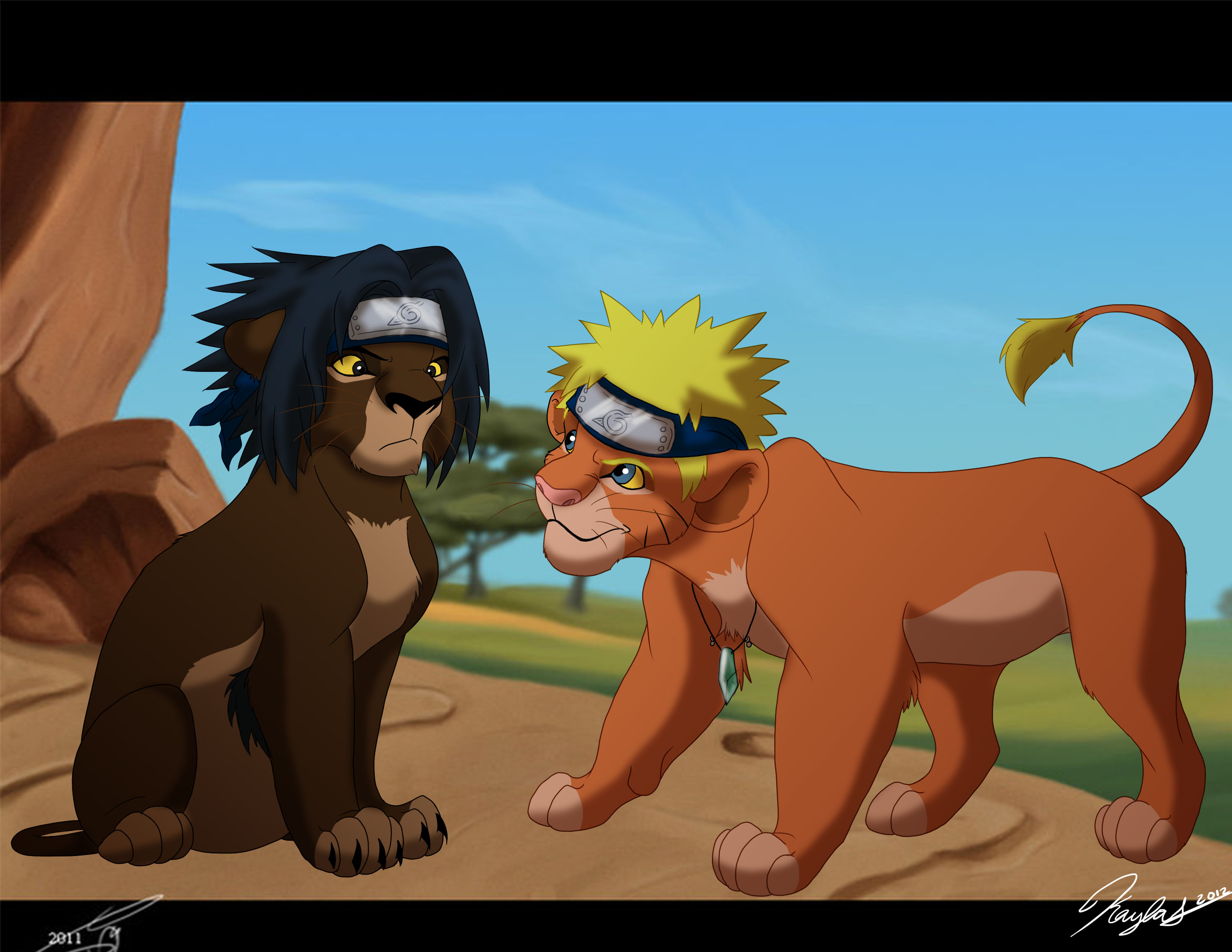 Naruto and Sasuke Lions by SEGAmastergirl on DeviantArt