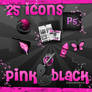 icons pink black .PNG and .ICO
