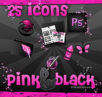 icons pink black .PNG and .ICO