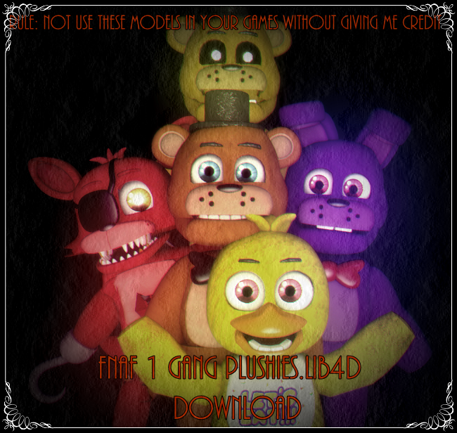 plushies fnaf 1 ,2 and 4, ( paperfreddy )