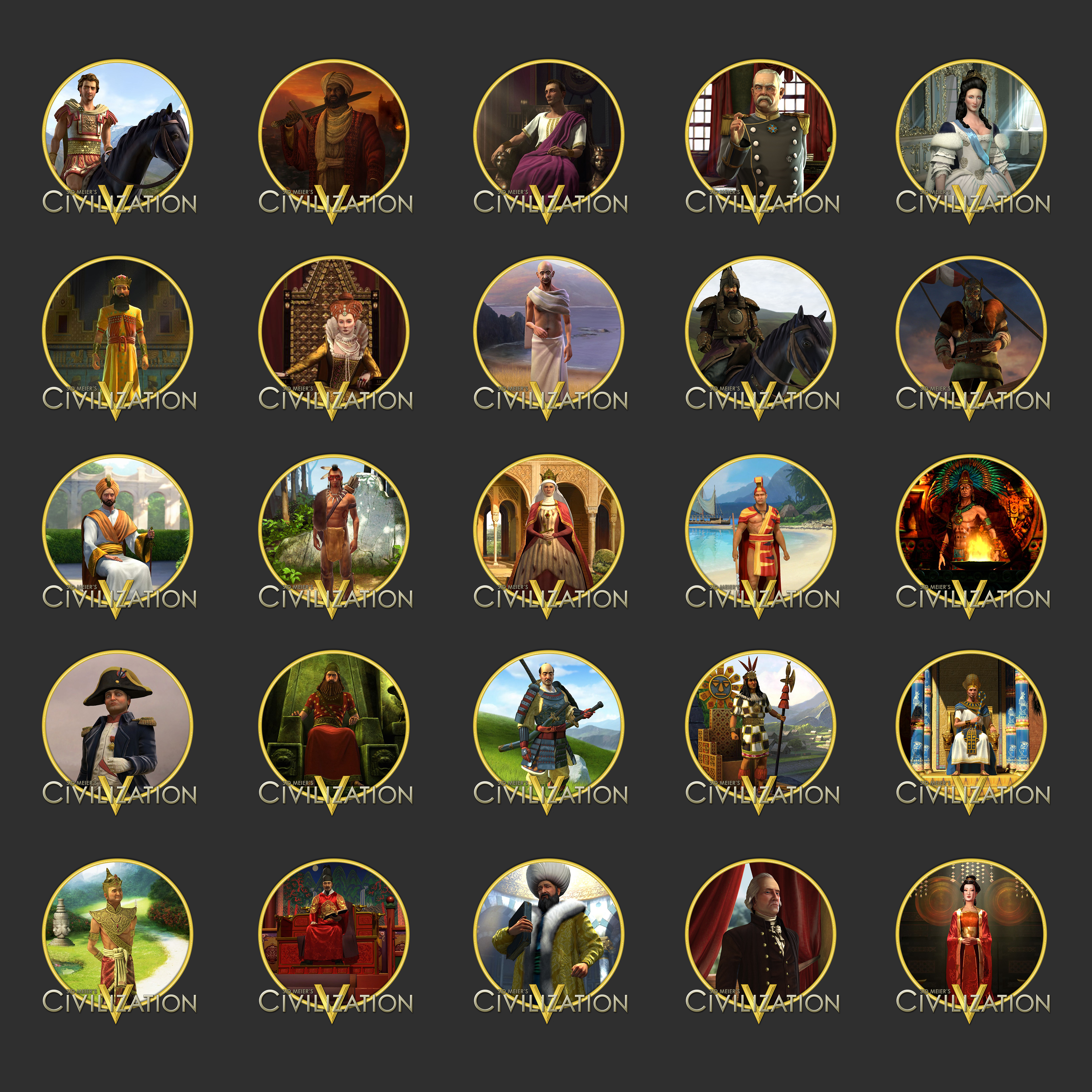 Sid Meier S Civilization V Leader Icon Pack By Life For Sale On Deviantart