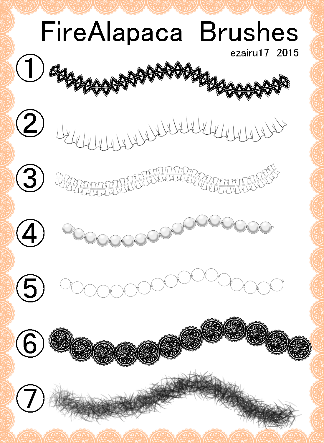 lace brushes for firealpaca lace brushes for firealpaca