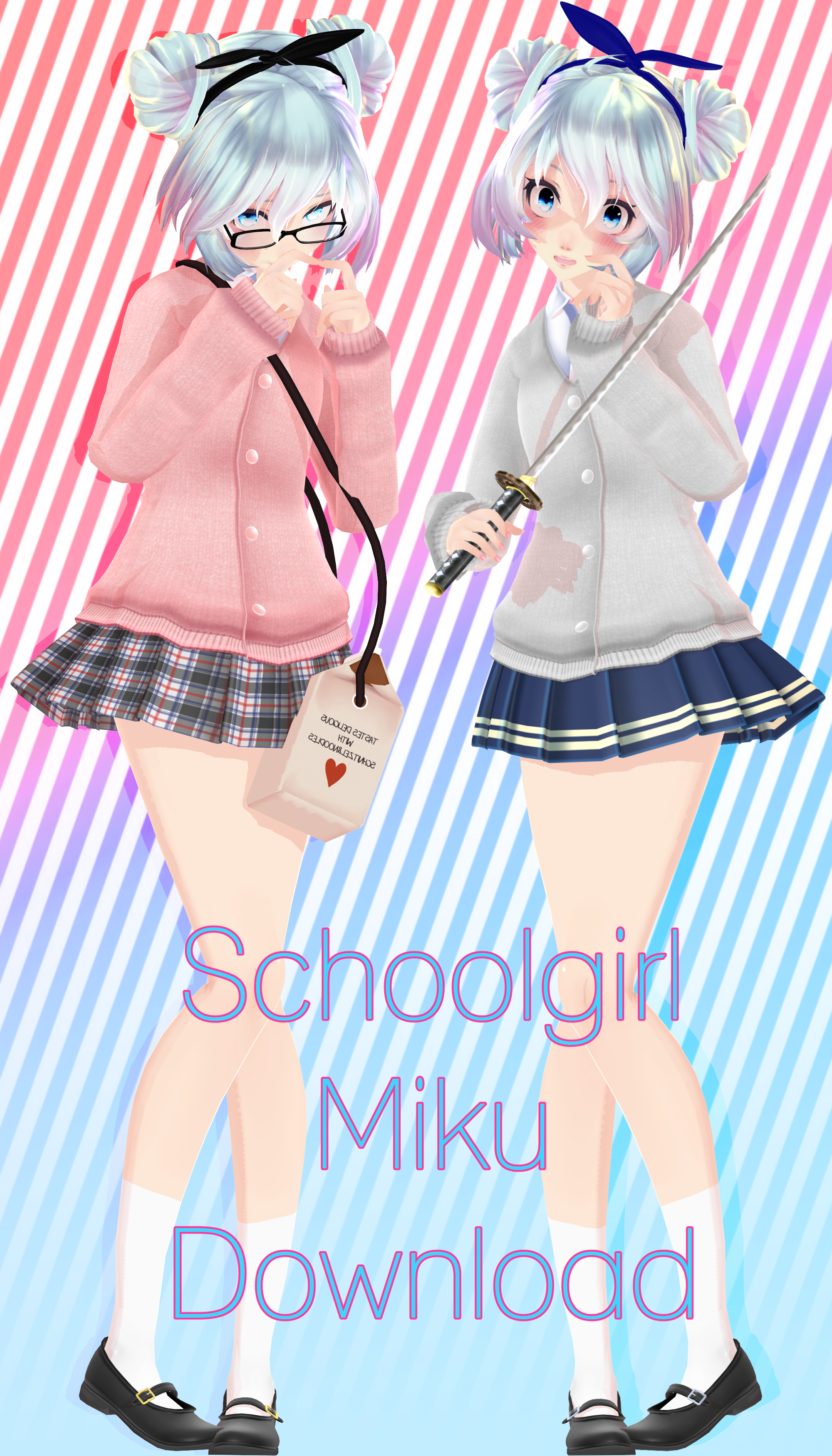 [MMD DL] Schoolgirl Miku! [HBD Crystallyna!]