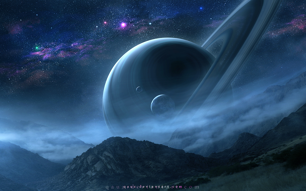 A Night Scene of Saturn