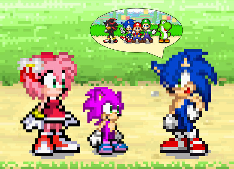 Sonic and Amy beewinter55 by HogipinkFongofficial on DeviantArt