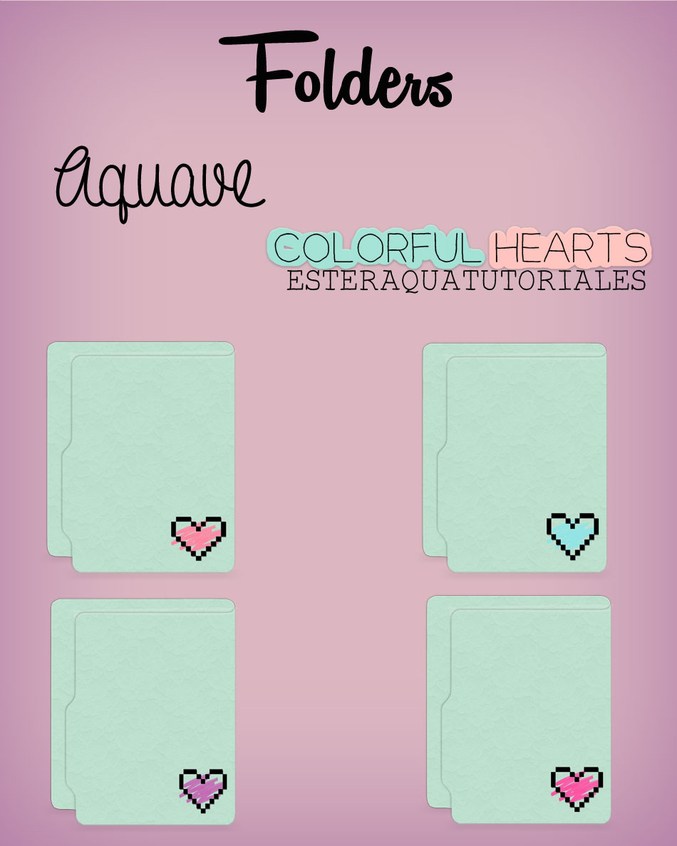 Folders Aquave Colorful hearts