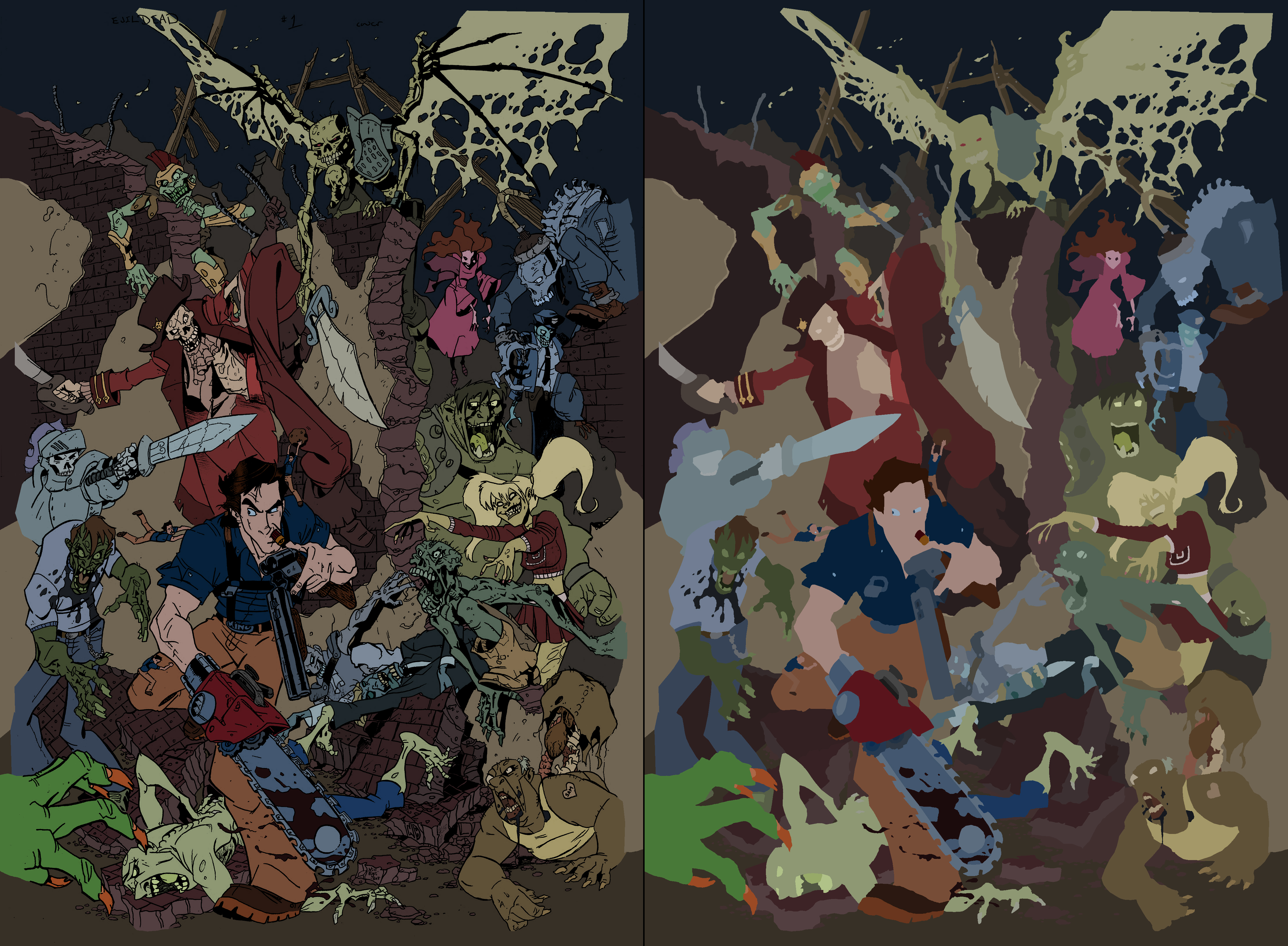 Army of Darkness unused cover FLATS- Nick Bradshaw