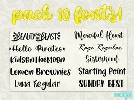 Pack 10 fonts!