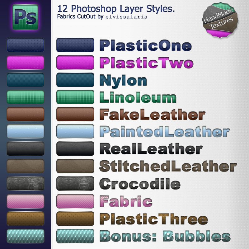 12 Photoshop Layer Styles: fab