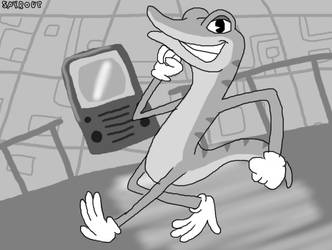 Black and White Cartoonish Gex