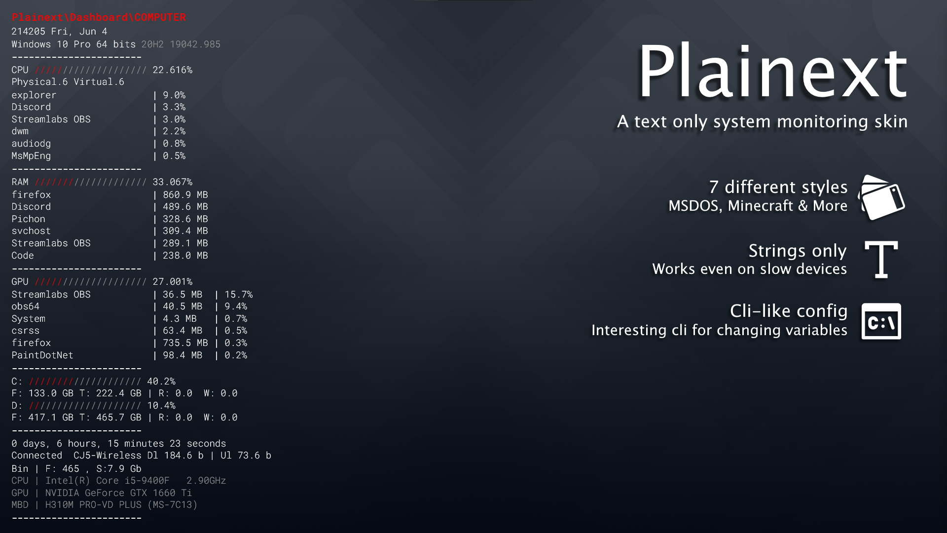 rainmeter system information rainmeter system information