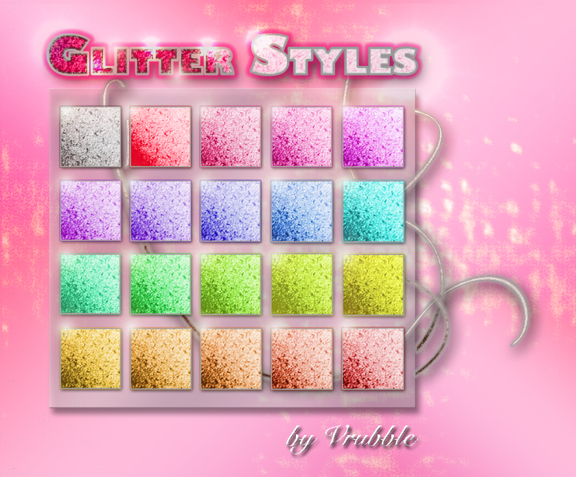 A set of Photoshop glitter styles.