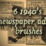 6 Newspaper Advert Brushes, Sept 1940