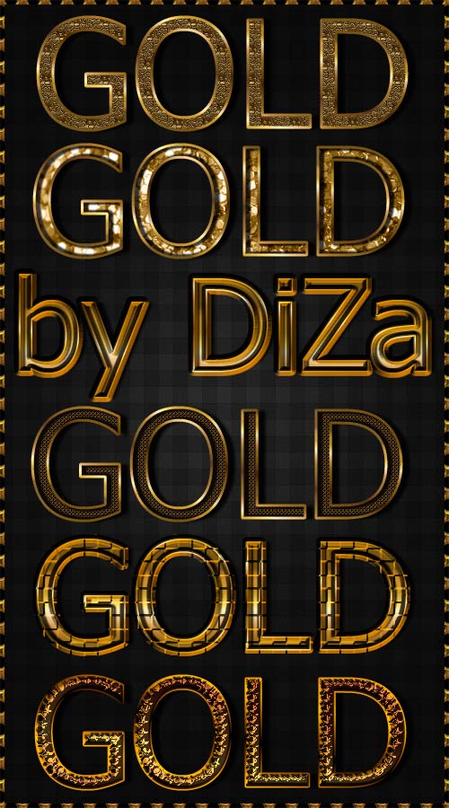 6 gold text styles by DiZa by DiZa-74