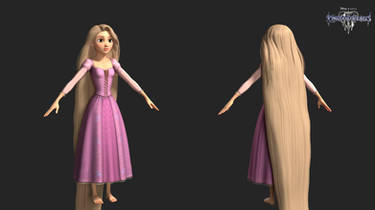 kingdom hearts 3: rapunzel long hair