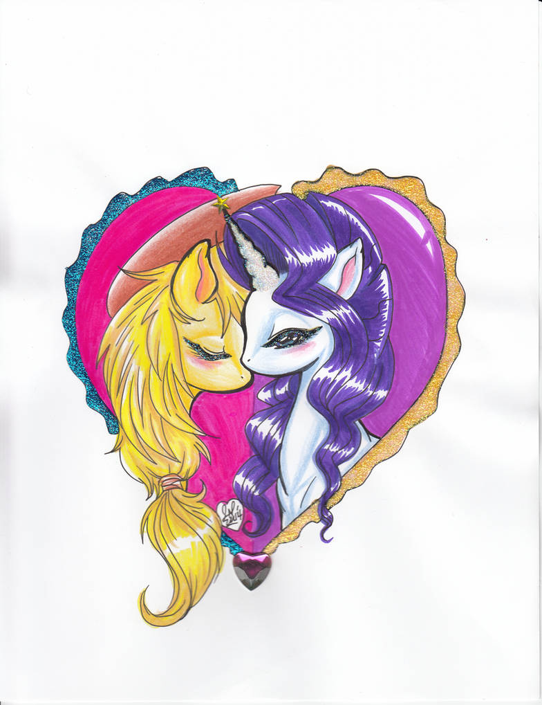 Rarity Apple Jack Nuzzle Love Glitter SV by alaer on DeviantArt