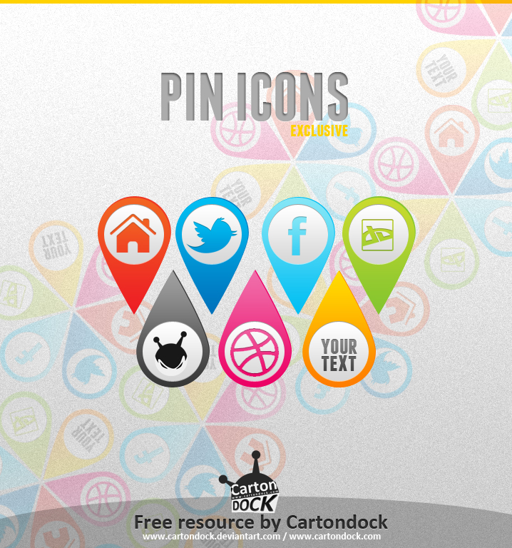 Pin Icons and Shape Set