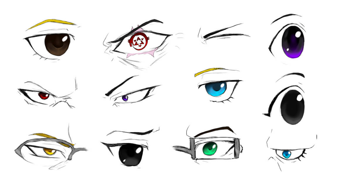 Anime eyes (male version) - Part II by MetalheadDraws on DeviantArt
