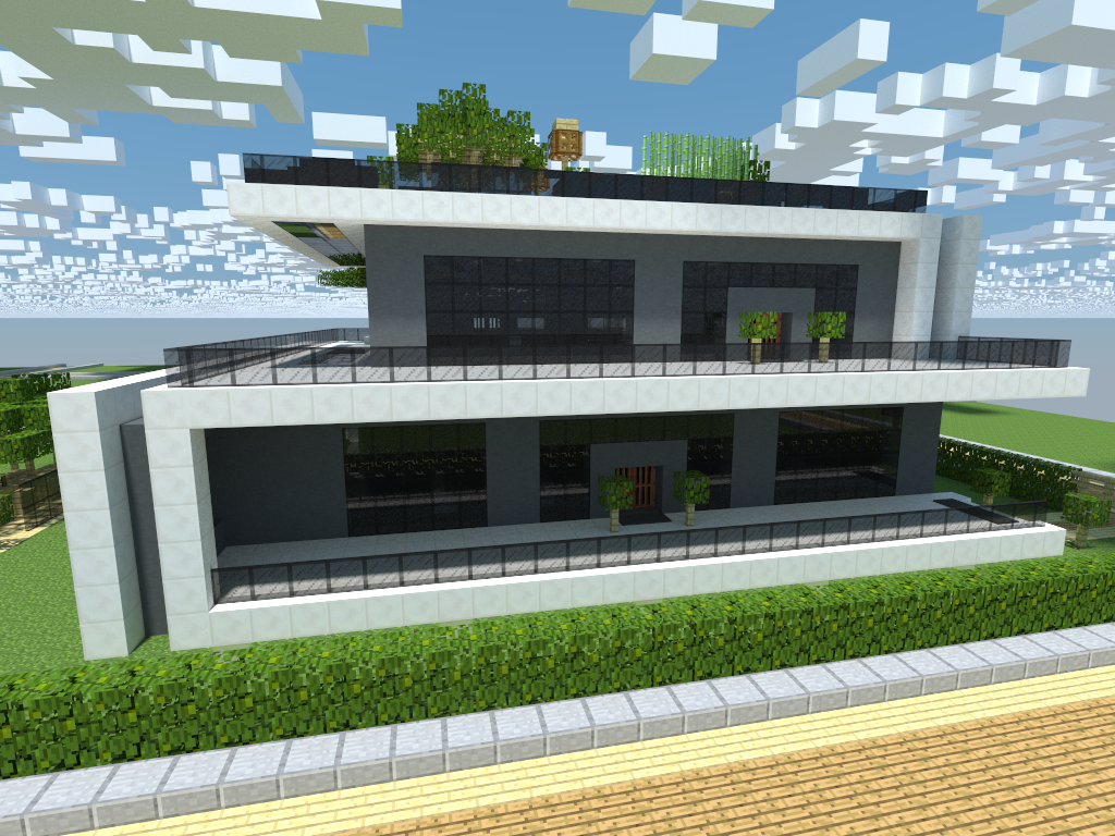 Дома в стиле хай тек в майнкрафт схемы