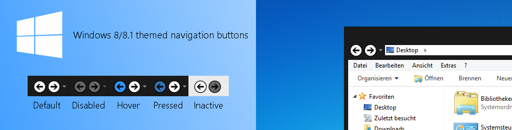 Windows 8/8.1 Themed Navigation Buttons