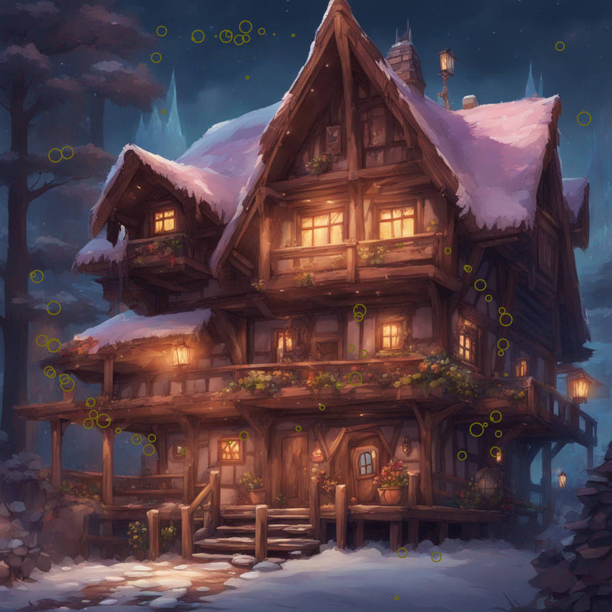 old snowy house by black120000 on DeviantArt