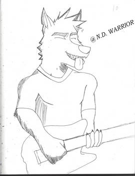 Inktober day 10 GUITAR WEREWOLF