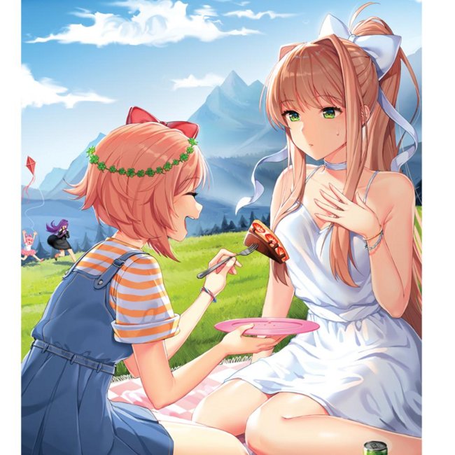 Monika and Sayori Picnic by DDLCGirls on DeviantArt