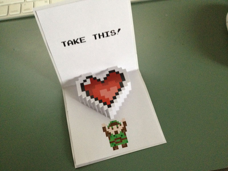Zelda Pop-Up Valentine Printable