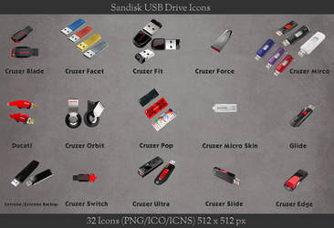 Sandisk USB Drive Icons