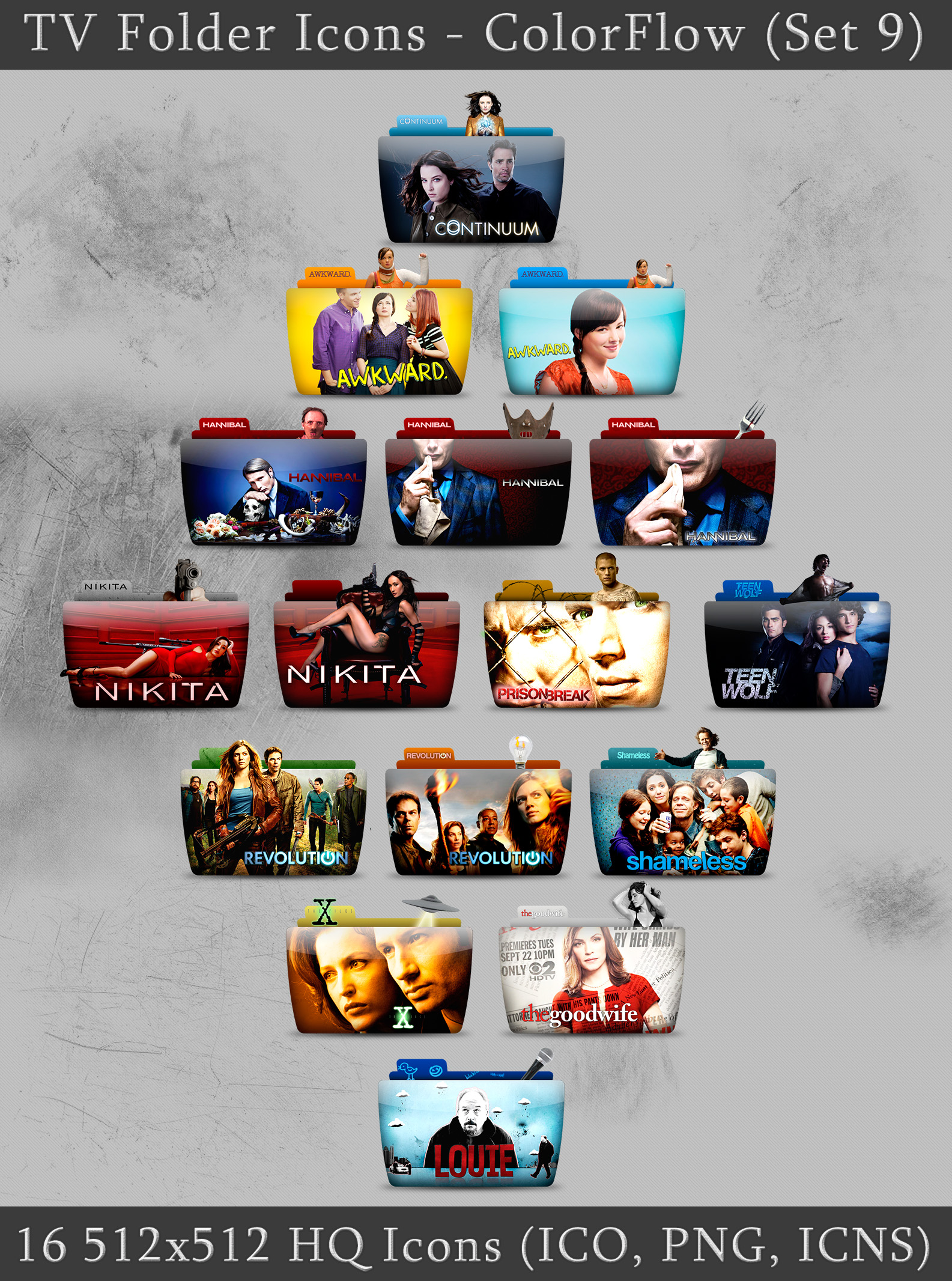 TV Folder Icons ColorFlow . Set 9 by ashtray4241 on DeviantArt