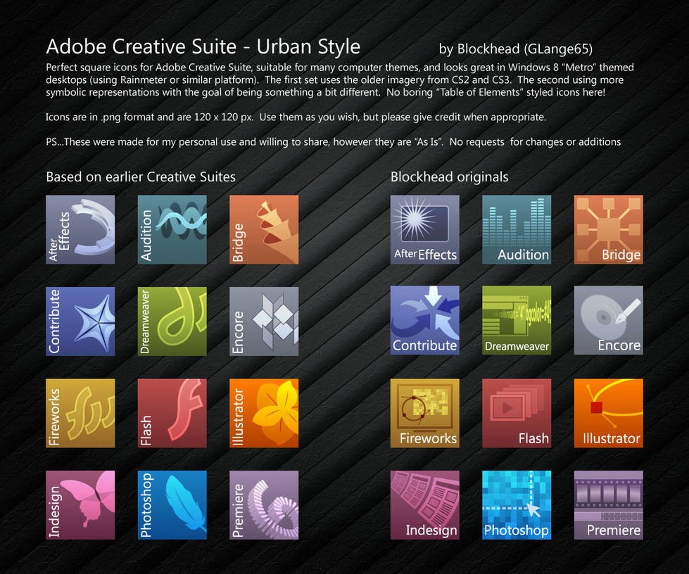 Adobe Creative Suite Icons By Glange65 On Deviantart
