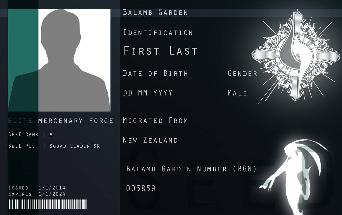 Final Fantasy 8 Identification Card By Nzkau On Deviantart