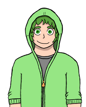 Guy with a green hoodie