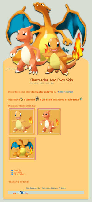 Charmander and Evos Skin