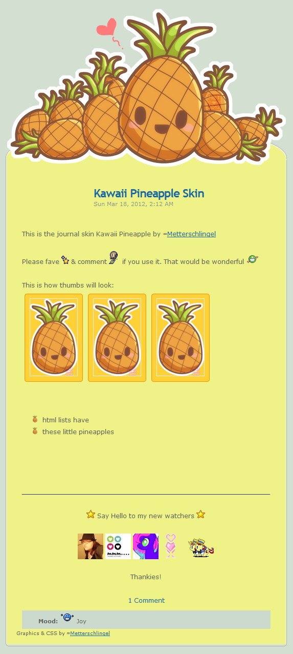 Kawaii Pineapple Journal Skin