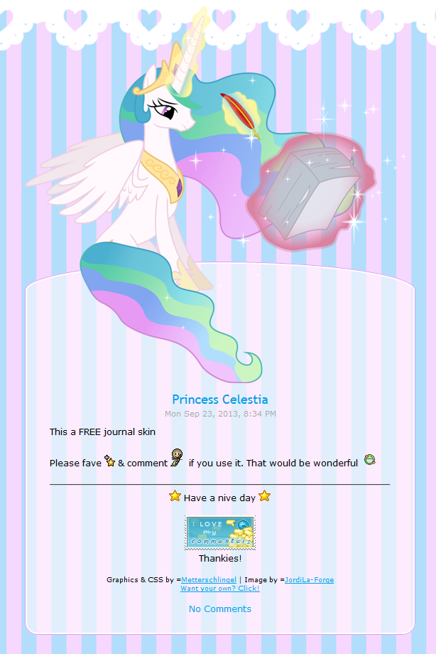 FREE Princess Celestia Journal Skin