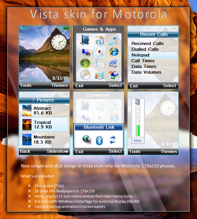 Vista Basic skin for Motorola