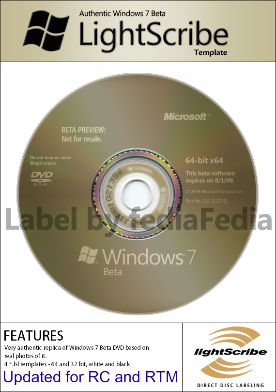 Windows 7 Beta Lightscribe upd