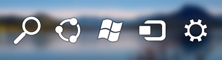 Windows 8 Charm bar icons