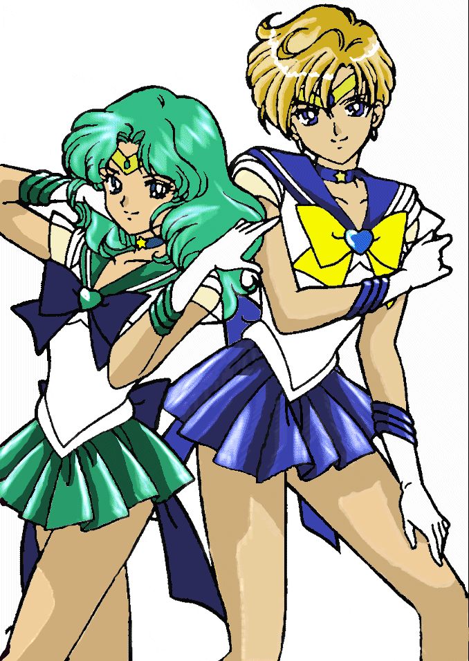 Sailor Uranus and Neptune by psicomaniatica on DeviantArt